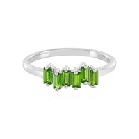 Anillo en plata con Diópsido de Rusia