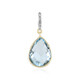 Colgante en oro con Topacio azul cielo