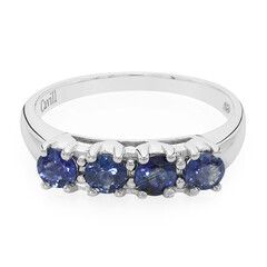 Anillo en plata con Zafiro azul birmano