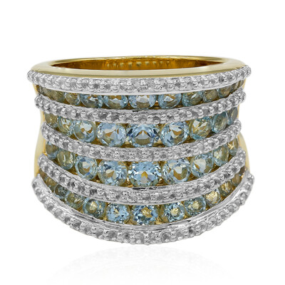 Anillo en plata con Topacio azul cielo