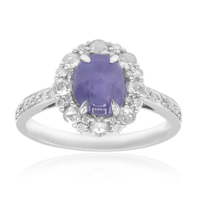 Anillo en oro con Zafiro púrpura ojos de gato (CIRARI)