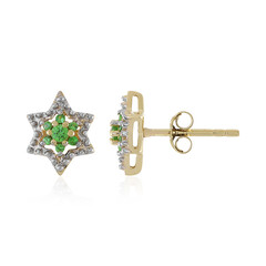 Pendientes en oro con Tsavorita de Tanzania (Adela Gold)