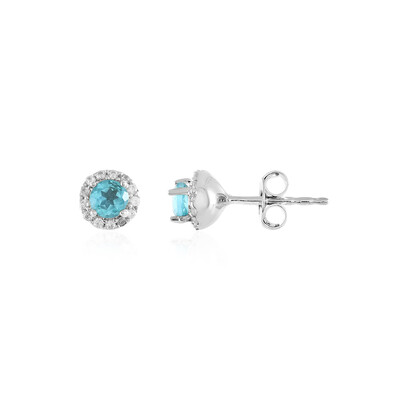 Pendientes en plata con Apatita azul