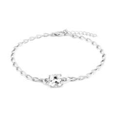 Brazalete en plata con Topacio blanco