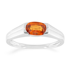 Anillo de hombre en oro con Zafiro naranja de Ban Ka Cha