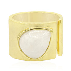 Anillo en plata con Jadeita blanca