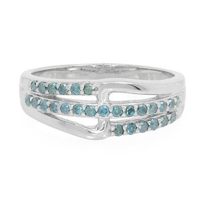 Anillo en plata con Diamante azul rey