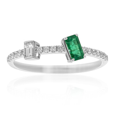 Anillo en oro con Esmeralda de Zambia AAA (CIRARI)