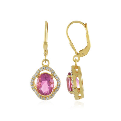 Pendientes en plata con Fluorita rosa de México