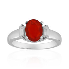 Anillo en plata con Ópalo rojo de Etiopía