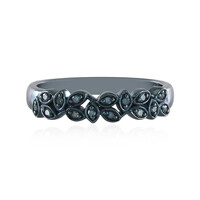 Anillo en plata con Diamante azul I2