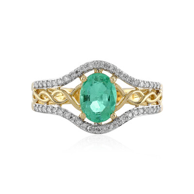 Anillo en oro con Esmeralda de Colombia (AMAYANI)