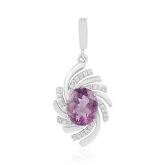 Colgante en plata con Fluorita púrpura