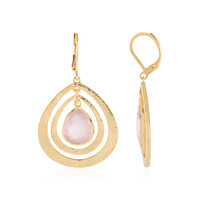 Pendientes en latón con Cuarzo rosa (Juwelo Style)