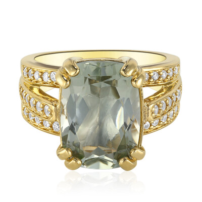 Anillo en plata con Amatista verde