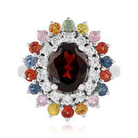 Anillo en plata con Granate de Mozambique