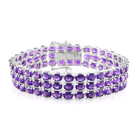 Brazalete en plata con Amatista de Zambia