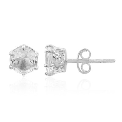 Pendientes en plata con Topacio blanco