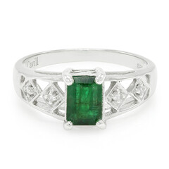 Anillo en plata con Esmeralda de Bahía