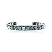 Brazalete en plata con Turquesa bella durmiente (Desert Chic)