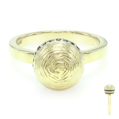 Anillo en plata con Espinela negra