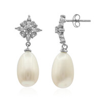 Pendientes en plata con Perla Freshwater