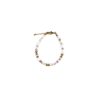 Brazalete en plata con Ópalo rosa de los andes