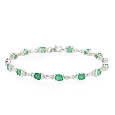 Brazalete en plata con Esmeralda de Zambia