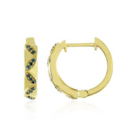 Pendientes en plata con Diamante azul I4