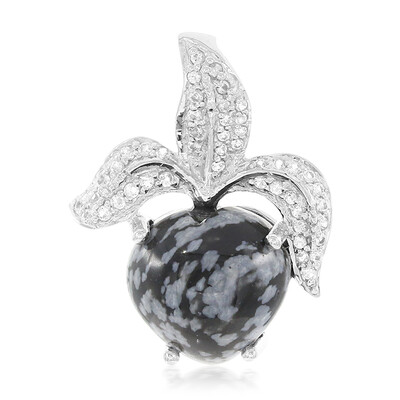 Colgante en plata con Obsidiana Copo de Nieve