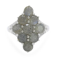 Anillo en plata con Espectrolita