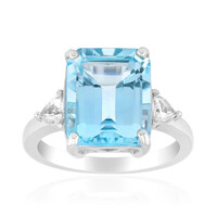 Anillo en plata con Topacio azul cielo
