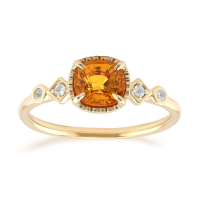 Anillo en oro con Zafiro naranja de Ban Ka Cha