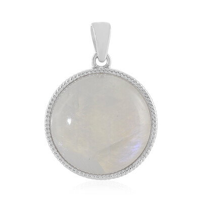 Colgante en plata con Piedra de Luna arcoíris