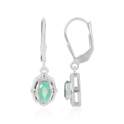 Pendientes en plata con Esmeralda de Rusia