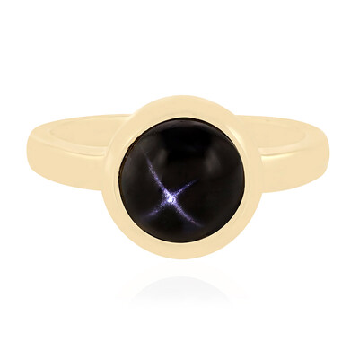 Anillo en plata con Diópsido estrella de la India