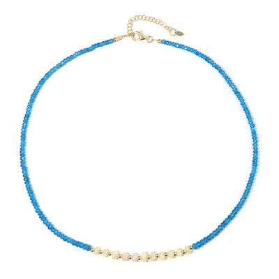 Collar en plata con Apatita azul neón