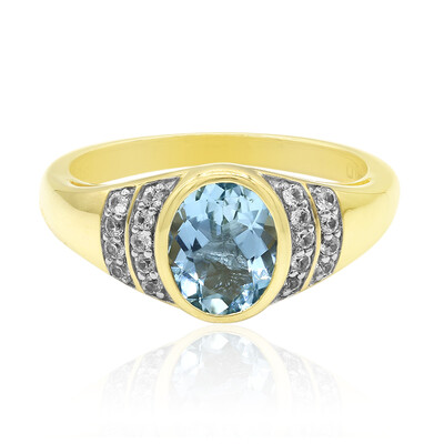 Anillo en oro con Aguamarina Medina