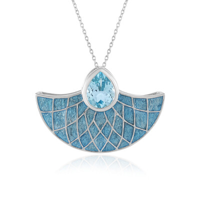 Collar en plata con Topacio azul cielo (Adela Silber)