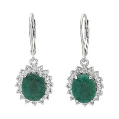 Pendientes en plata con Esmeralda de Zambia