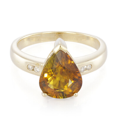 Anillo en oro con Turmalina cuprífera