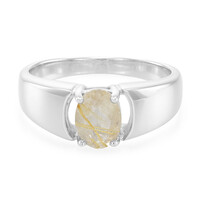 Anillo de hombre en plata con Cuarzo rutilado