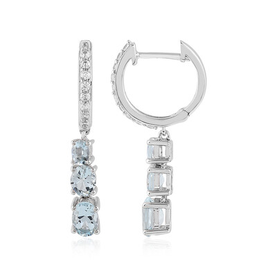 Pendientes en plata con Aguamarina