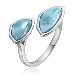 Anillo en plata con Larimar