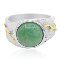 Anillo en plata con Jadeita verde