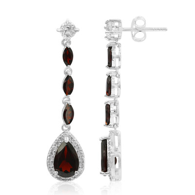 Pendientes en plata con Granate de Mozambique