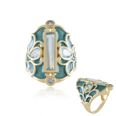 Anillo en plata con Topacio azul cielo (Adela Silber)