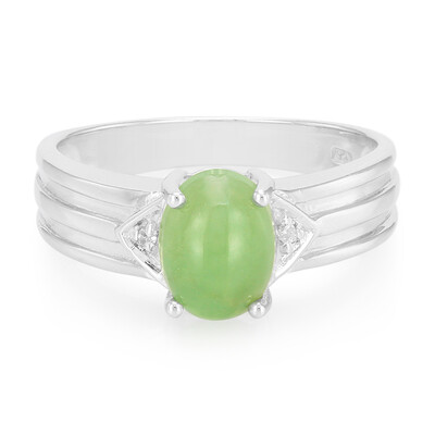 Anillo en plata con Crisoprasa imperial