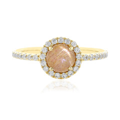 Anillo en oro con Piedra del sol ojo de gato