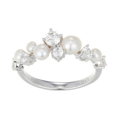 Anillo en plata con Perla blanca Freshwater
